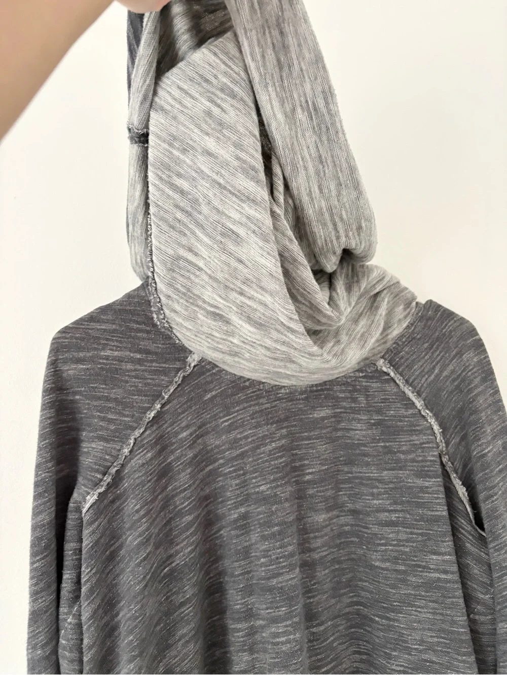 Free People Beach Charcoal Grey Cocoon Cowl Neck Pullover Sweatshirt Size Medium